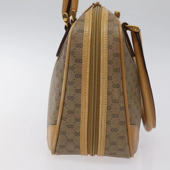GUCCI Micro GG Supreme Hand Bag PVC Beige Gold 000 39 0030 Auth BA2146 - Picture 5 of 14